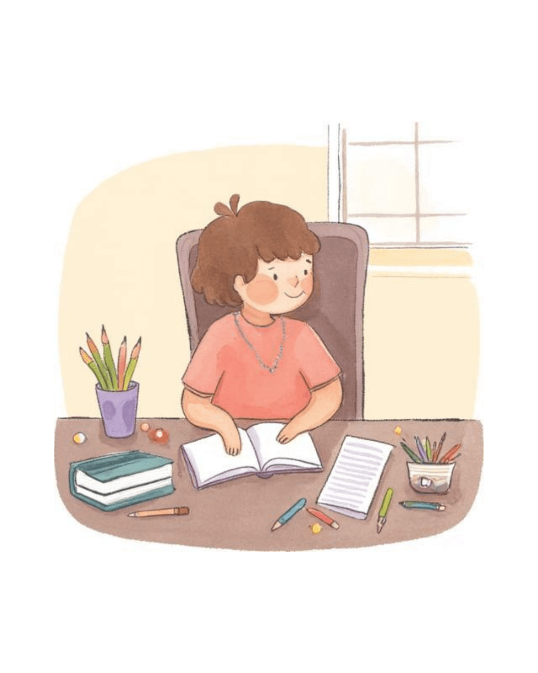 Young child with head resting on desk looking overwhelmed and distracted representing ADHD attention challenges helped by Little Minds Therapy in Bethesda MD